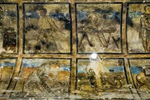 Images Dated 13th October 2007: Fresco, Qasr Amra (Quseir Amra), Ummayad Hunting Pavilion, UNESCO World Heritage Site