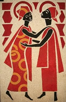 Images Dated 4th February 2007: Fresco of the Visitation, designed and painted in 1963 by Dom Georges Saget
