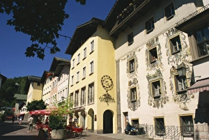 Frescoed facades in town centre, Berchtesgaden, Bavaria, Germany, Europe