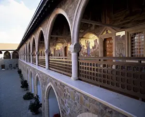 Monasteries Prints: Frescoes in Byzantine tradition in Greek Orthodox monastery, Kykko Monastery