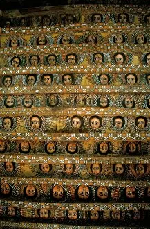 Local Famous Place Collection: Frescoes on the ceiling of the Debre Berham (Debre Birhan Selassie) church