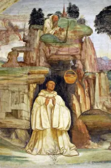 Fresco Prints: Frescoes in cloister by High Renaissance painter Il Sodoma