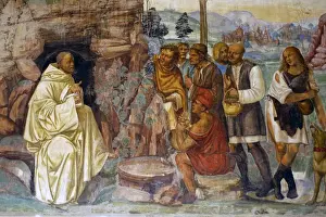 Frescoes in cloister by High Renaissance painter Il Sodoma