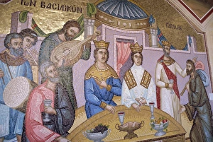 Cloisters Prints: Frescoes in cloisters, Kykkos Monastery, Cyprus, Europe