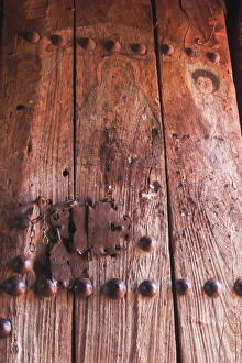 Frescoe Prints: Frescoes on door of Bet Gabriel-Rufael, Lalibela, Ethiopia, Africa
