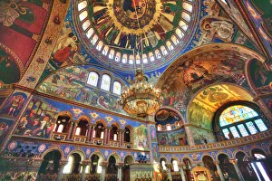 Light Beam Prints: Frescoes, Holy Trinity Cathedral, founded 1902, Sibiu, Transylvania Region, Romania