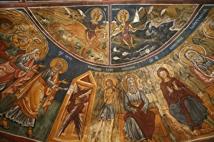 Byzantine Prints: Frescoes, Panagia tis Asinou Byzantine church, Nikitari, Cyprus, Europe