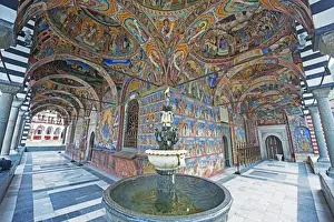 Frescoes at Rila Monastery, UNESCO World Heritage Site, Bulgaria, Europe