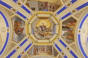 Images Dated 17th August 2008: Frescoes in Saint-Nicolas de Veroce church, Haute Savoie, France, Europe