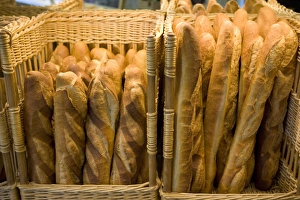 Fresh french sticks in bakery, Languedoc, France, Europe