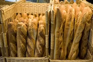Fresh french sticks in bakery, Languedoc, France, Europe