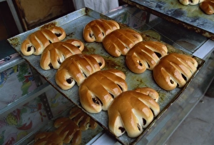 Pastries Prints: Freshly baked pastries in Yichang, Upper Yangzi River, Hubei, China, Asia