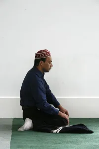 Prayers Prints: Friday prayers at Baitul Futuh mosque, London, England, Unnited Kingdom, Europe