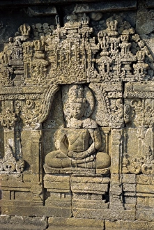 Borobodur Prints: Detail of frieze carving