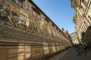 Dresden Prints: Frieze on the Long Walk, Dresden, Saxony, Germany, Europe