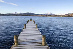 Snow Covered Prints: Frost covered jetty at the north end of Windermere near Ambleside, with rugged snow