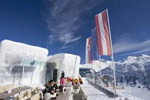 Bars Prints: Frozen Icebar Lech near St. Anton am Arlberg in winter snow, Austrian Alps