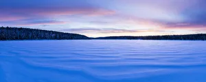 Lapland Prints: Frozen lake at Torassieppi, Lapland, Finland, Europe