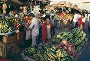 Fruit including bananas for sale in the market
