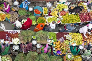 Old City Prints: Fruit and vegetable market in the Old City, Udaipur, Rajasthan, India