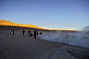 Fumarole Prints: Fumaroles and geysers of Sol de Manana, Southwest Highlands, Bolivia, South America