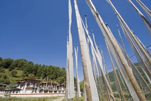 Images Dated 2nd October 2009: Funeral prayer flags at Kurjey Lhakhang temple built in 1652 by Mingyur Tenpu