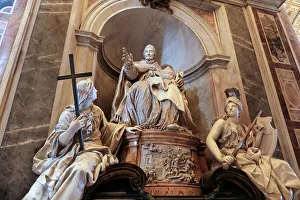 Pope Prints: Detail of the funerary monument to Pope Innocent XI