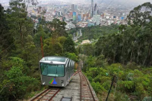 Historic Site Prints: Funicular at Monserrate Mountain, Bogota, Colombia, South America