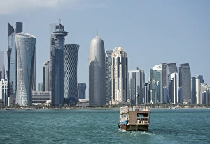 Futuristic skyscrapers in Doha, Qatar, Middle East