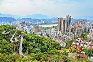 Walkway Prints: Fuzhou city view and FuDao (Fortune Walkway), Fuzhou, Fujian Province, China