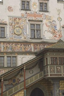 Bodensee Prints: Gable detail with murals and stairway