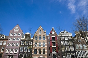 Gabled Prints: Gabled houses on the Leidsegracht canal, Amsterdam, Netherlands, Europe