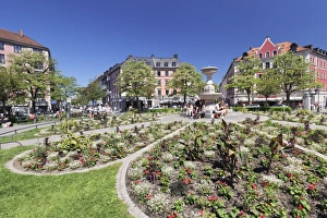 Flower Bed Prints: Gaertnerplatz square, Munich, Bavaria, Germany, Europe