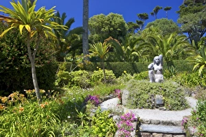 Gaia sculpture by David Wynne, 1989, in the sub-tropical Abbey Gardens