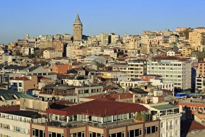 Galata Tower Prints: Galata Tower, Beyoglu District, Istanbul, Turkey, Europe