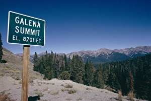 Summits Prints: Galena summit view with sign