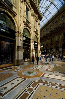 Lombardia Prints: Galleria Vittorio Emanuele II, Milan, Lombardy, Italy, Europe