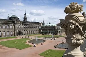 Images Dated 1st June 2009: The Gallery of Old Masters in background, Zwinger, Dresden, Saxony, Germany, Europe