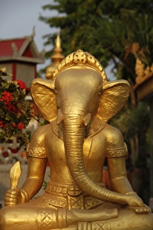 Elephants Prints: Ganesh statue in Wat Deydos, Kompong Cham, Cambodia, Indochina, Southeast Asia