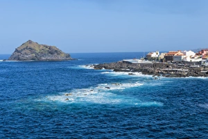 Tenerife Prints: Garachico village viewed from the Mirador del Emigrante, Tenerife, Canary Islands