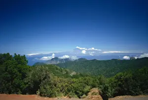 Garajonay National Park, UNESCO World Heritage Site, with island of Tenerife in background
