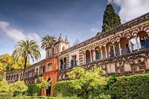 Historical Site Prints: Garden of Alcazar of Sevilla in spring