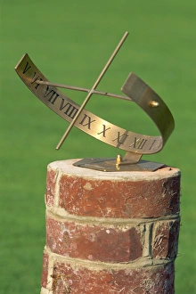 Herstmonceux Prints: Garden sundial, Herstmonceux Castle, Sussex, England, United Kingdom, Europe
