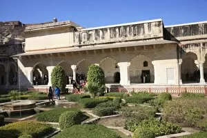Gardens, Amber Fort Palace, Jaipur, Rajasthan, India, Asia