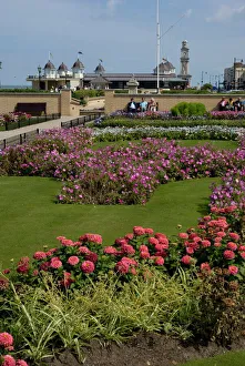Gardens Prints: Gardens and Clocktower, Herne Bay, Kent, England, United Kingdom, Europe