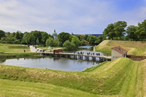 Public Park Prints: Gardens and historical buildings, The Citadel (Kastellet), Copenhagen, Denmark, Europe