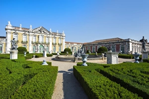 Palaces Prints: Gardens, Royal Summer Palace of Queluz, Lisbon, Portugal, Europe