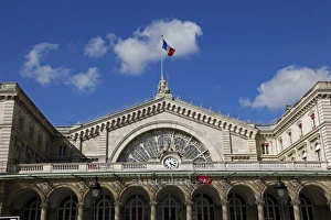 French Flag Prints: Gare de l Est railway station, Paris, France, Europe