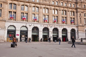 Stereotypically French Prints: Gare Saint Lazare railway station in Paris, France, Europe