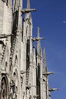 Gargoyle Prints: Gargoyles on Notre Dame Cathedral, Paris, France, Europe